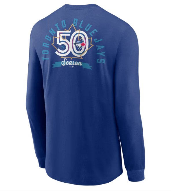 Nike MLB Toronto Blue Jays 50th Season Anniversary Long Sleeve Shirt T - Royal Blue