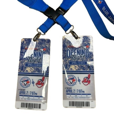 MLB Toronto Blue Jays vs Cleveland Indians April 2, 2013 Opening Night Ticket Pass with Lanyard