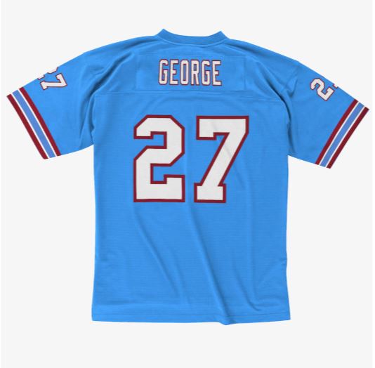 Mitchell & Ness Eddie George Tennessee Oilers Legacy Player Jersey - Light Blue