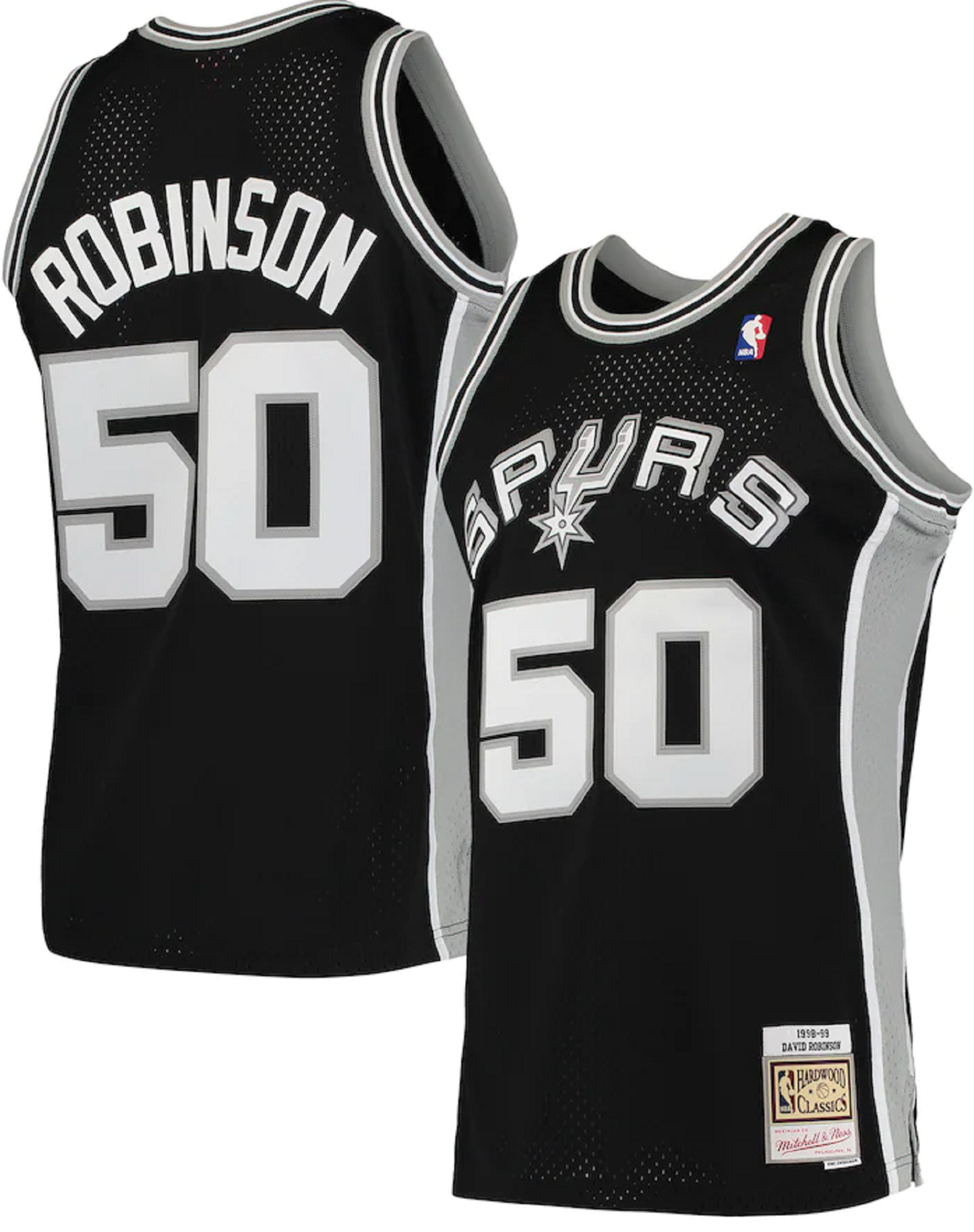 Men's Mitchell & Ness NBA David Robinson San Antonio Spurs 1998/99 Hardwood Classics Swingman Jersey – Black/Grey