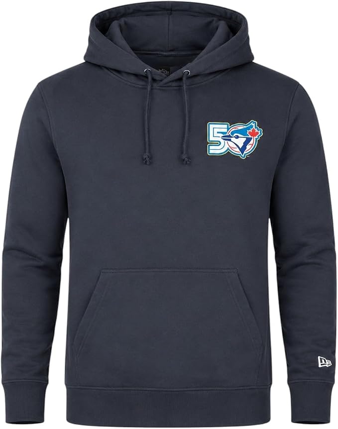 New Era MLB Toronto Blue Jays 50th Season Anniversary Logo Pullover Hoodie - Charcoal Navy