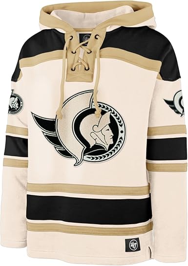 '47 NHL Ottawa Senators Nilley Superior Lacer Hoodie - Cream