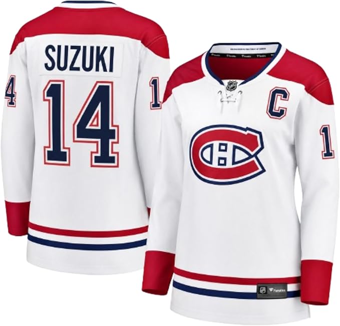 Fanatics NHL Women's Montreal Canadiens Nick Suzuki #14 Captain Patch Breakaway Player Jersey - White