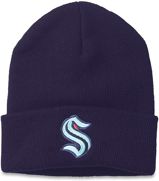 American Needle NHL Seattle Kraken Knit Cuffed Hat - Navy