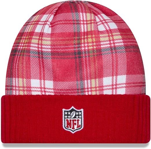 New Era Men's NFL San Francisco 49ers Sideline Statement Cuffed Knit Hat- Scarlet