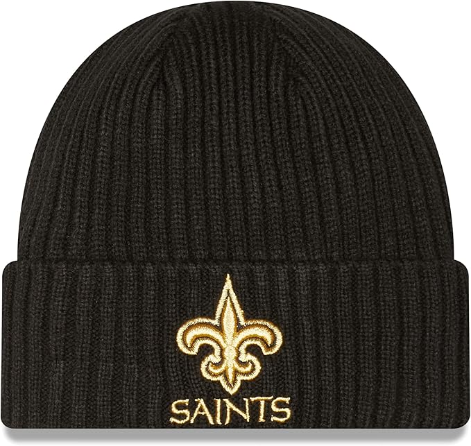 New Era NFL New Orleans Saints Logo Core Classic Cuffed Knit Hat - Black