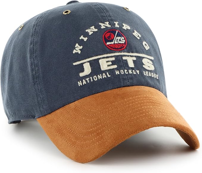 47 NHL Winnipeg Jets Windham Suede Clean Up Adjustable Hat - Navy/Brown