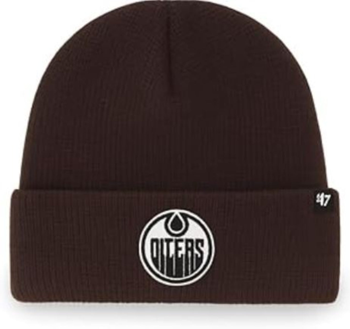 '47 NHL Edmonton Raised Cuffed Knit Hat Dark Chocolate - Brown