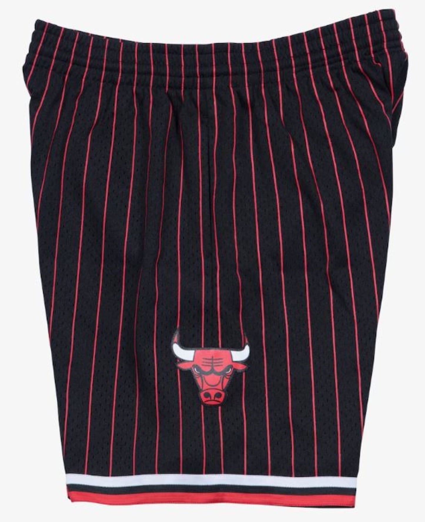 Mitchell & Ness Men's Chicago Bulls 1996-97 Black Alternate Swingman Shorts - Black/Red Pinstripe