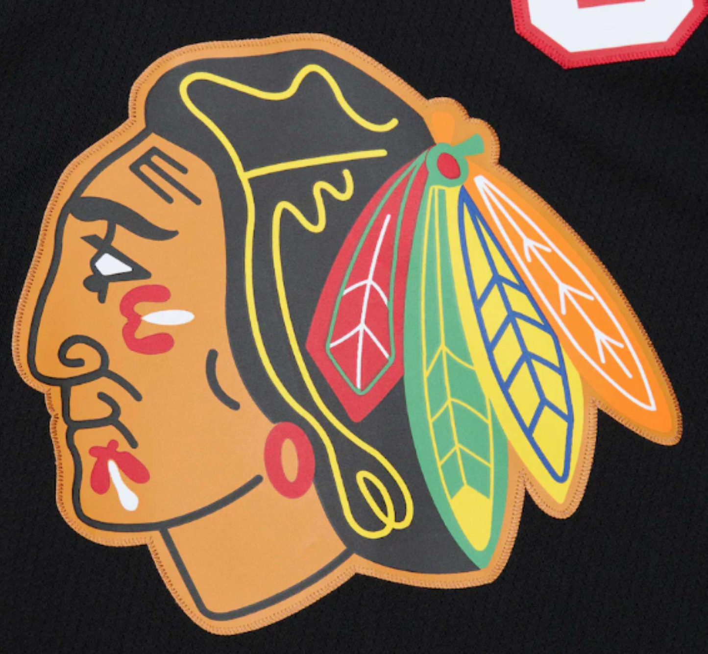 Mitchell & Ness NHL Chris Chelios Chicago Blackhawks 1997/98 Captain Replica Jersey - Black/Red