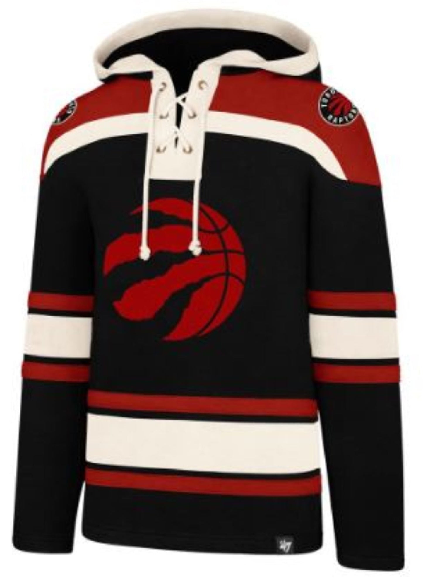 47' NBA Toronto Raptors Lacer Fleece Hoodie - Black / Red