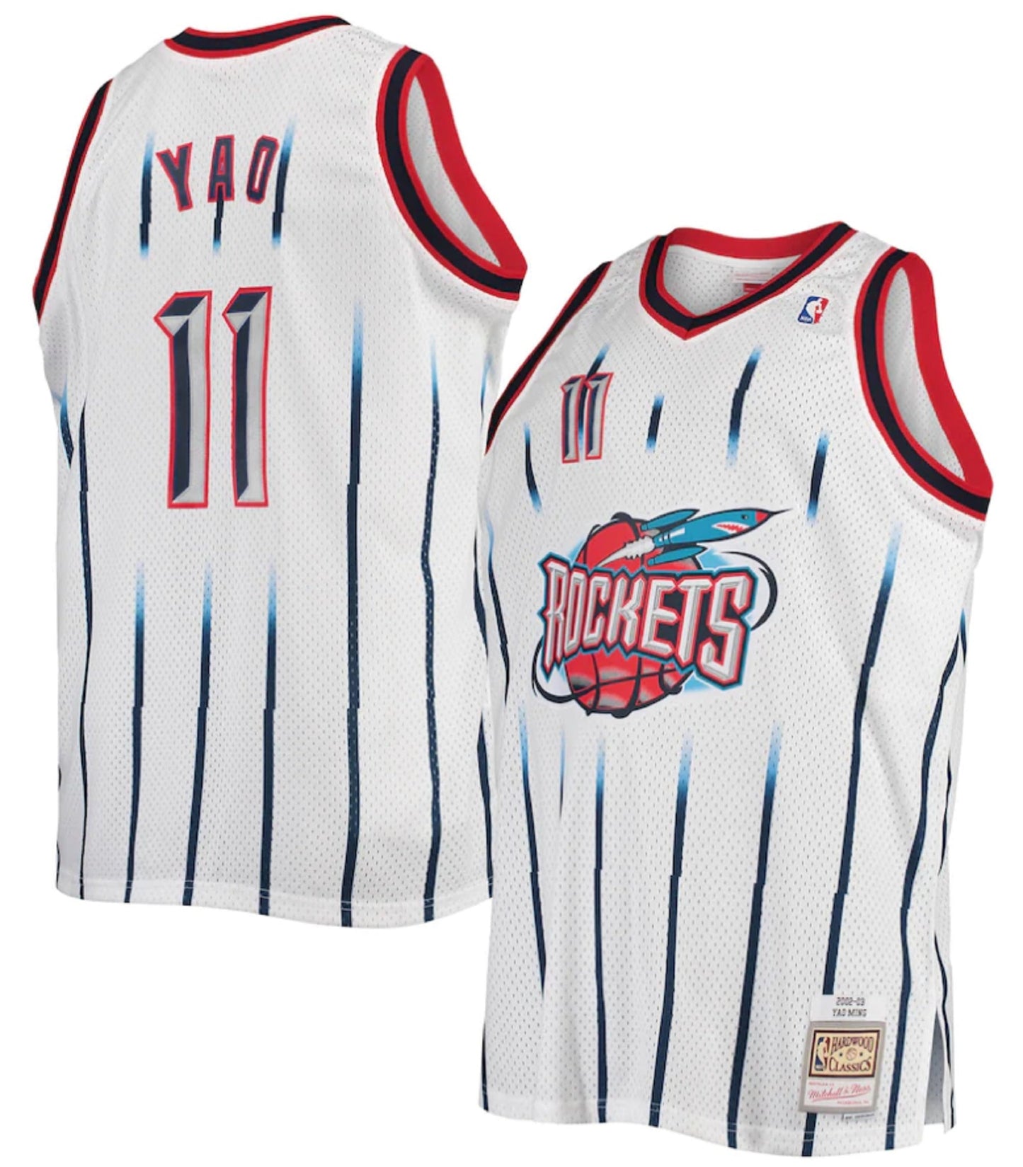 Men's Mitchell & Ness NBA Yao Ming Houston Rockets 2002/03 Hardwood Classics Swingman Jersey - White