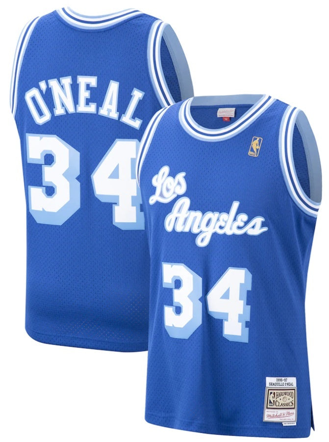Men's Mitchell & Ness NBA Shaquille O'Neal Los Angeles Lakers 1996/97 Hardwood Classics Swingman Jersey - Royal