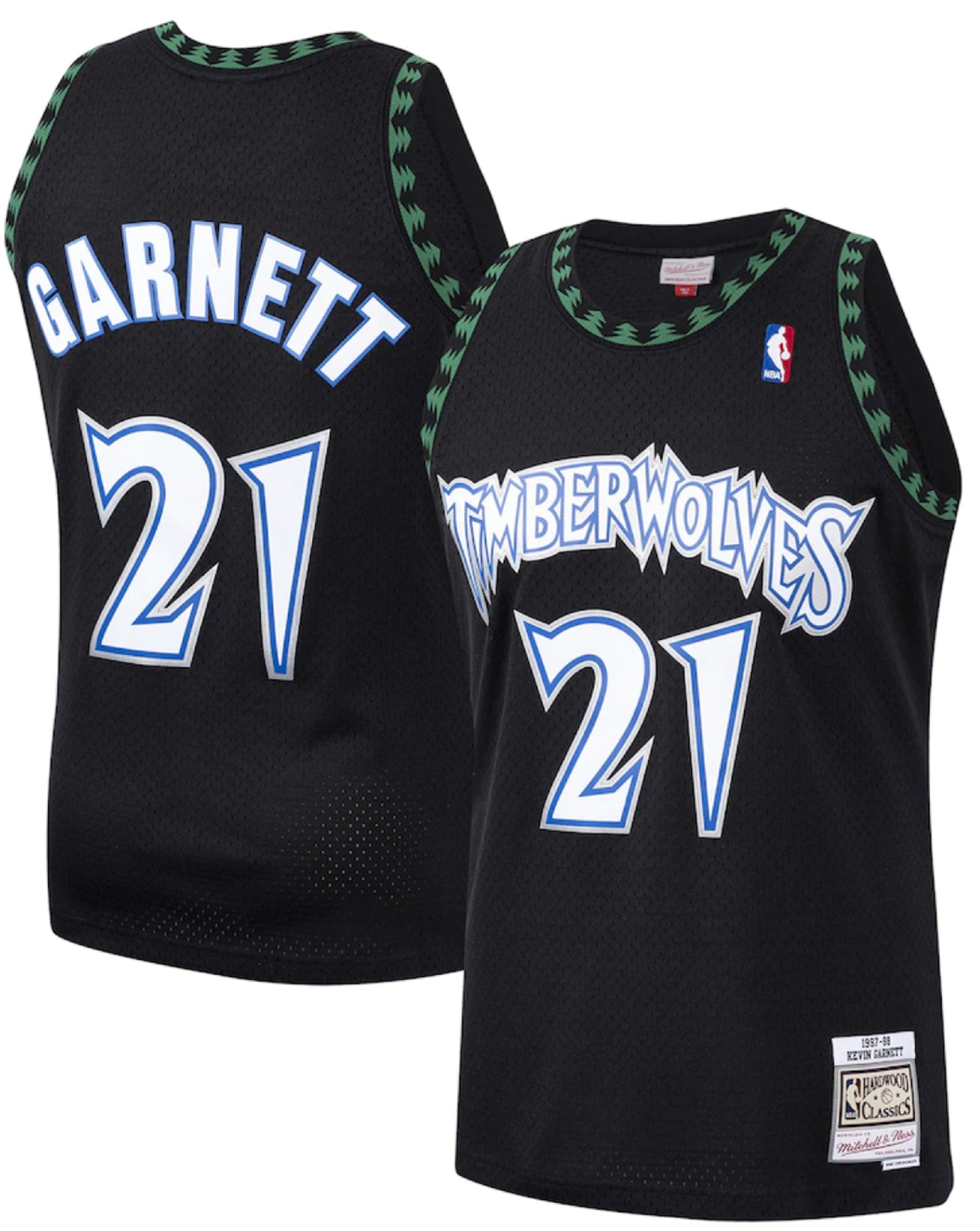 Men's Mitchell & Ness NBA Kevin Garnett Minnesota Timberwolves 1997/98 Hardwood Classics Swingman Jersey - Black