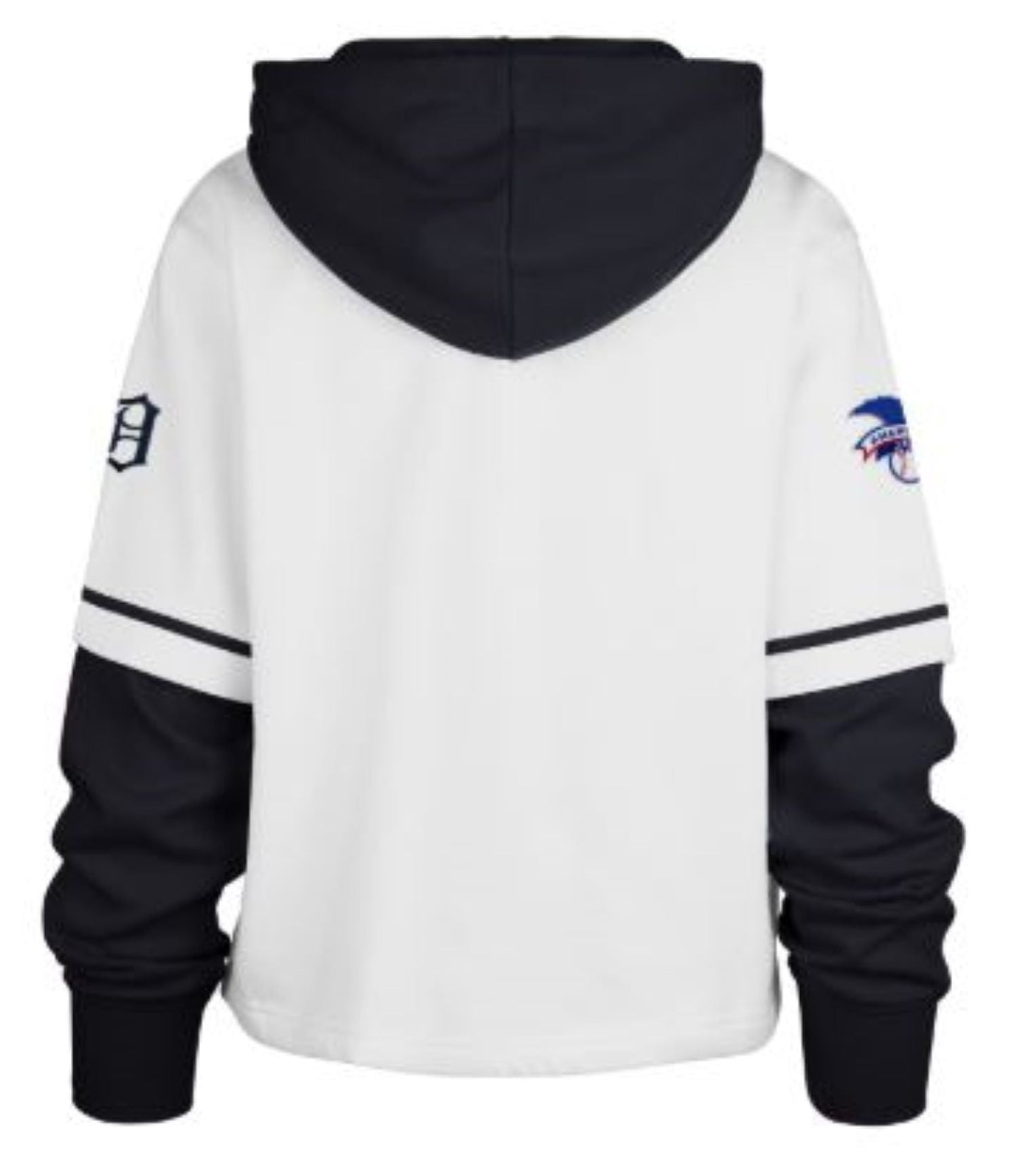 47 MLB Detroit Tigers Women's Cropped Trifecta Shortstop Hoodie - White/Black