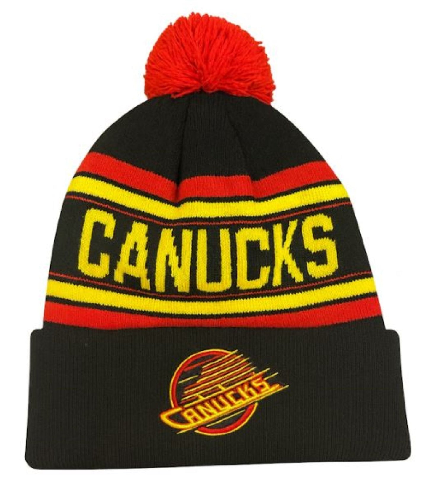47 NHL Vancouver Canucks Kids Cuff Pom Knit - Black/Yellow - Youth