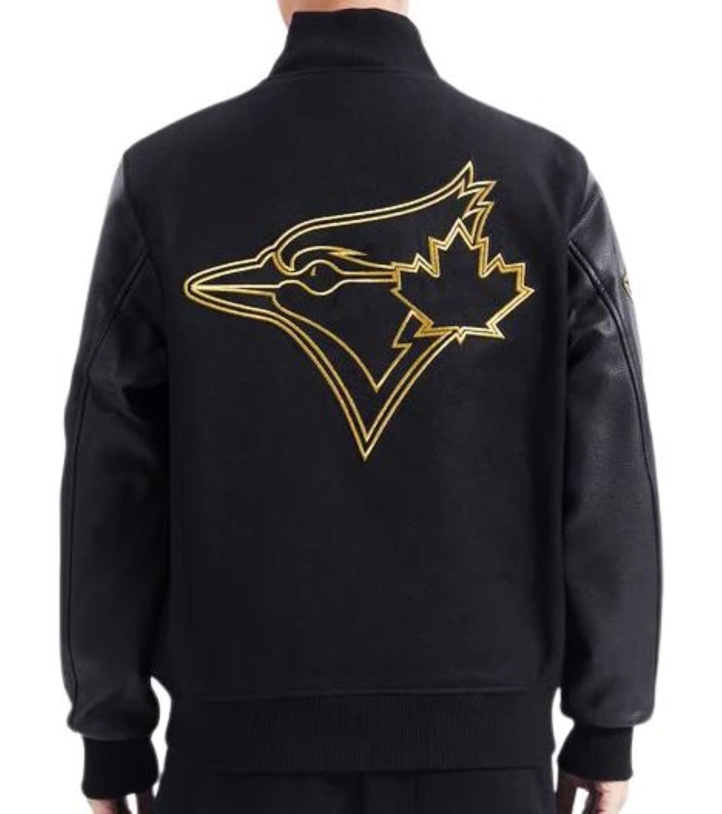 Pro Standard MLB Toronto Blue Jays Varsity Embroidered Jacket - Black/Gold
