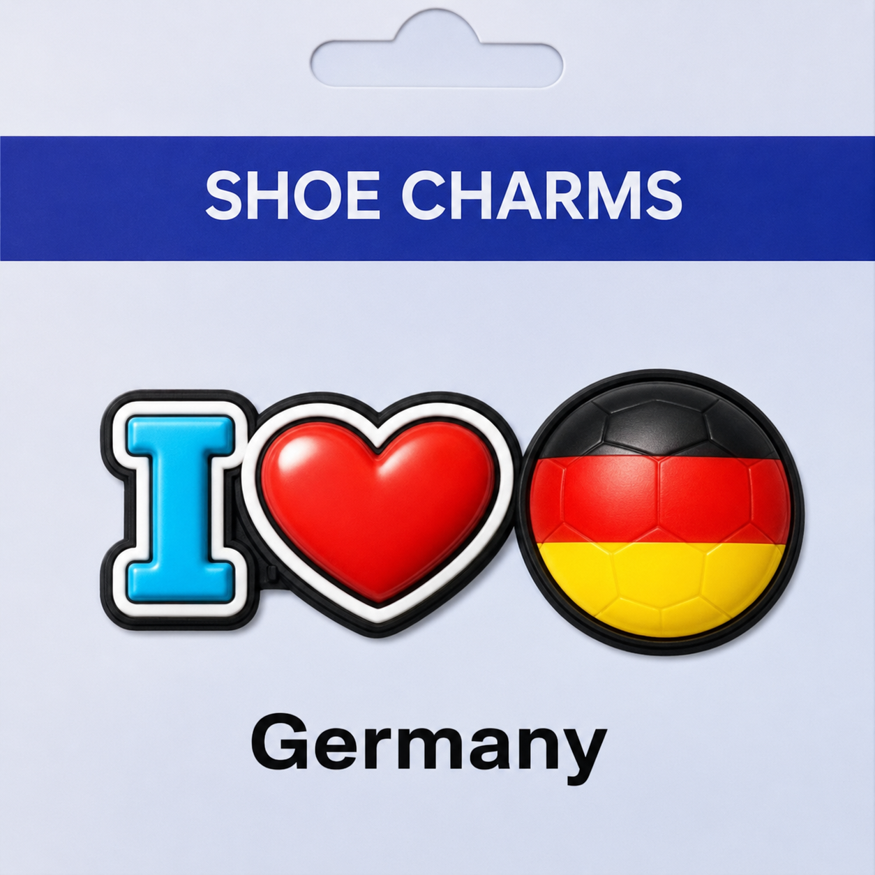 I Heart Soccer Country Flag Shoe Charms For Crocs