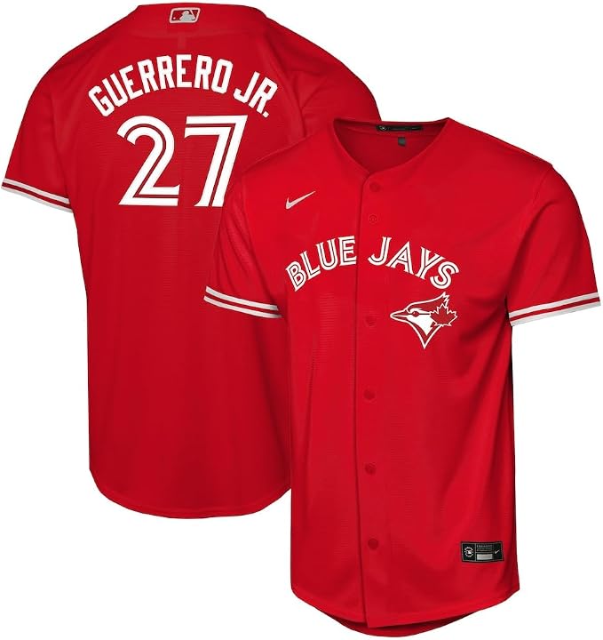 Youth Nike MLB Toronto Blue Jays Vladimir Guerrero #27 Canada Day Replica Jersey - Scarlet