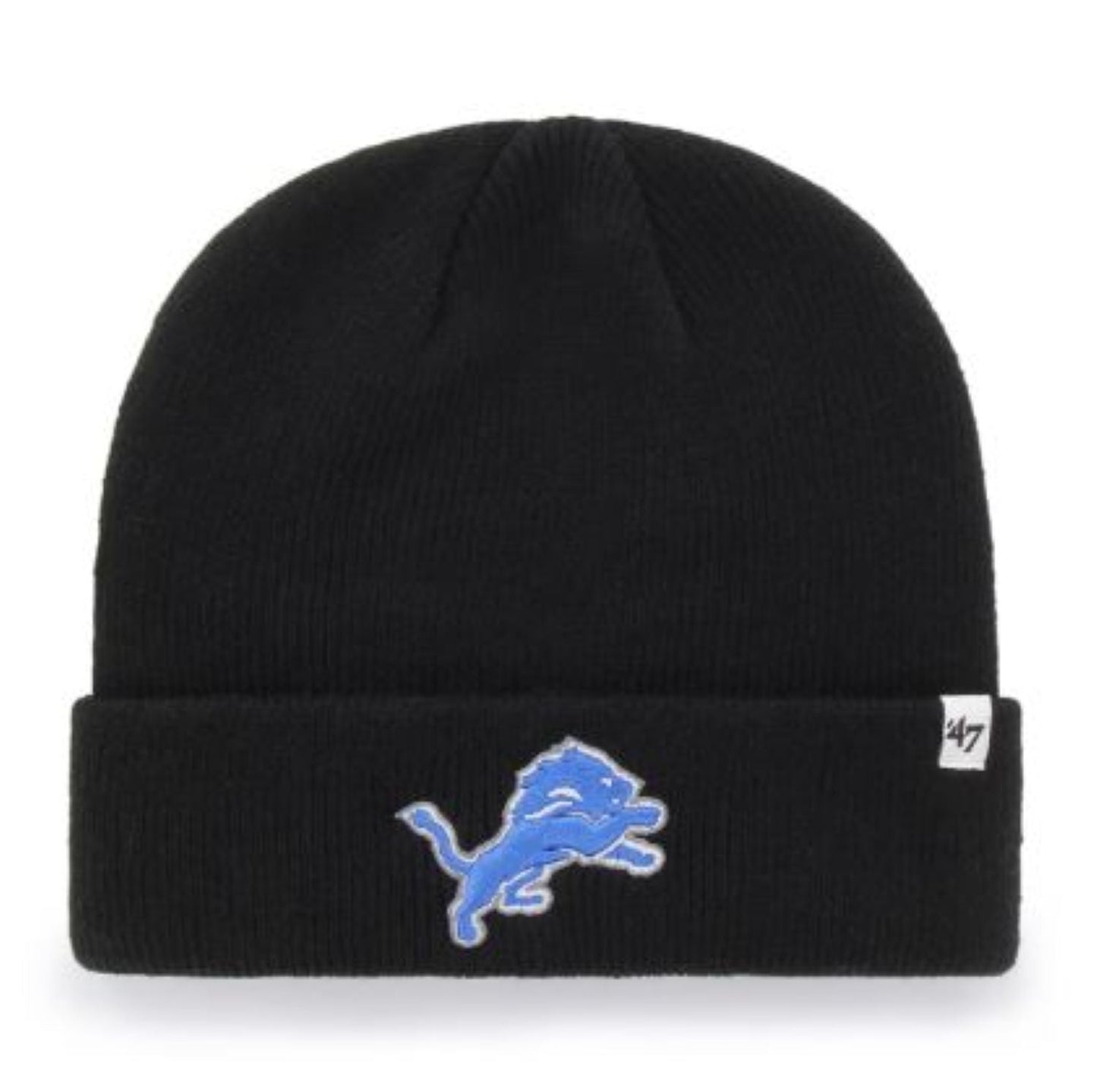 47 NFL Detroit Lions Raised Cuff Knit Beanie - Black