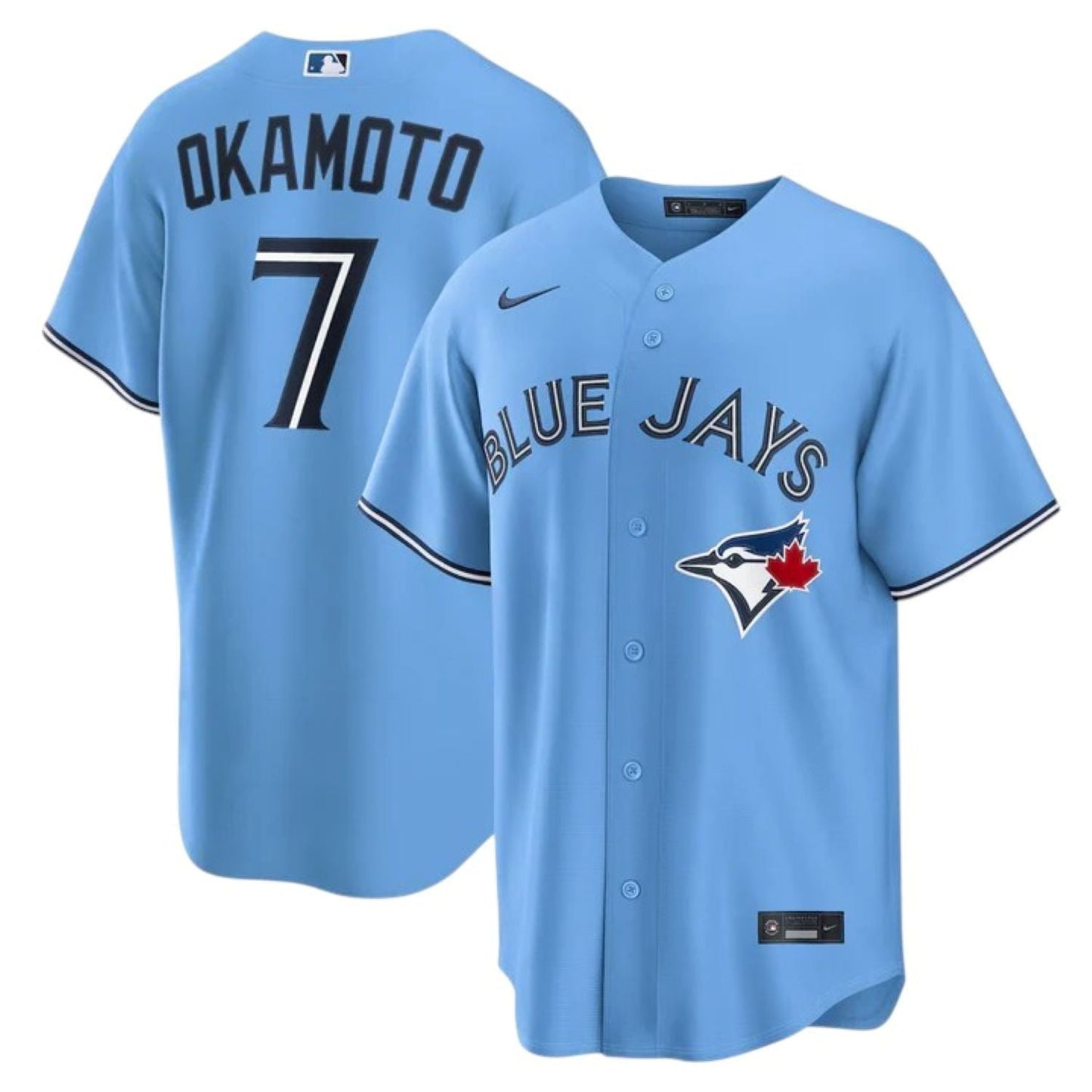 Nike Mens MLB Toronto Blue Jays Kazuma Okamoto #7 Alternate Limited Stitched Name & Number Jersey - Powder Blue