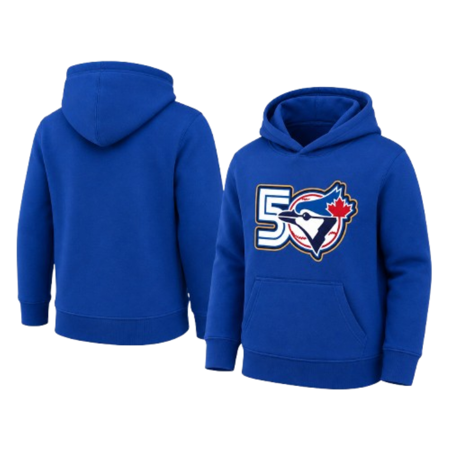 Genuine Merchandise MLB Toronto Blue Jays Youth 50 Seasons Anniversary Pullover Hoodie - Royal Blue