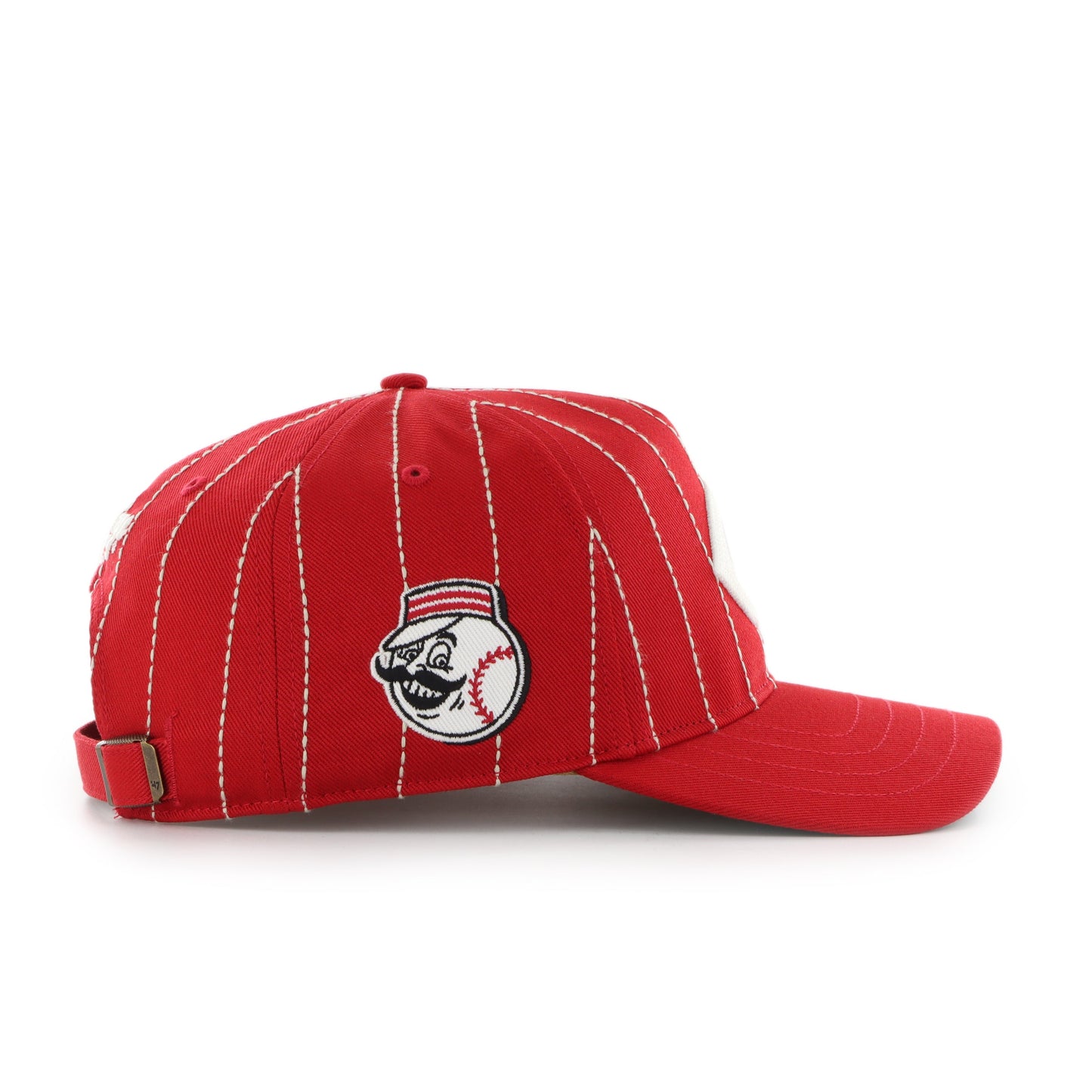 '47 MLB Cincinnati Reds Rawlings Pinstripe Hitch Adjustable Hat - Red