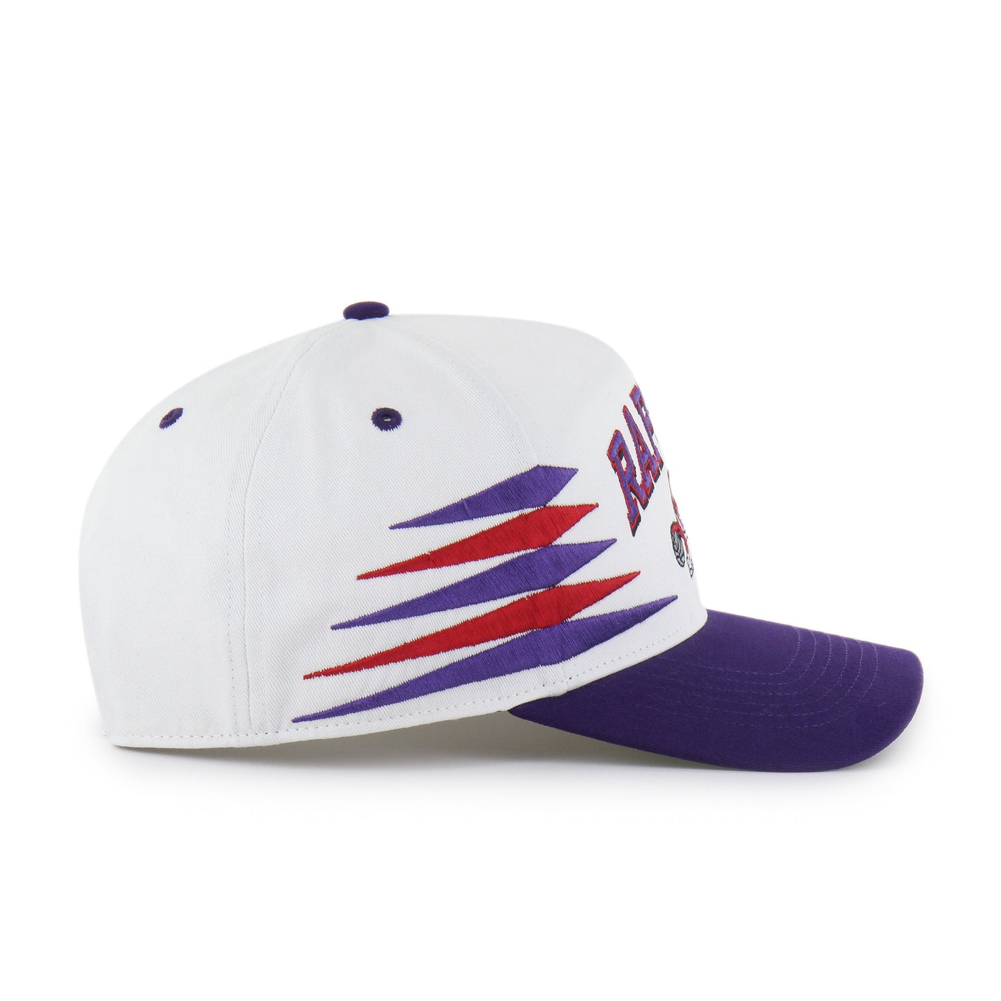 '47 NBA Hitch Toronto Raptors Diamond Cut Snapback Hat - White / Purple