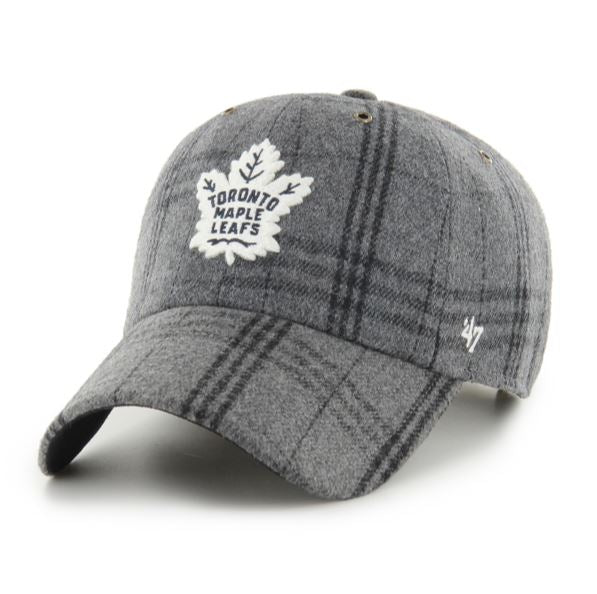 '47 NHL Toronto Maple Leafs Windowpane Plaid Clean Up Adjustable - Grey