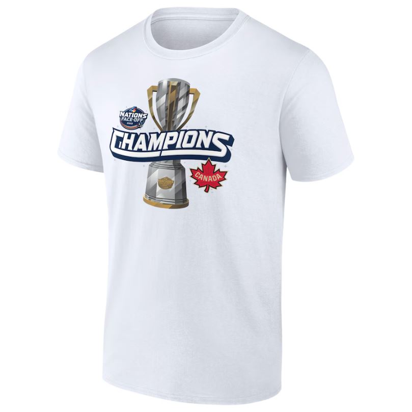 Fanatics Men's 2025 Canada 4 Nations Face-Off Champions T-Shirt -White
