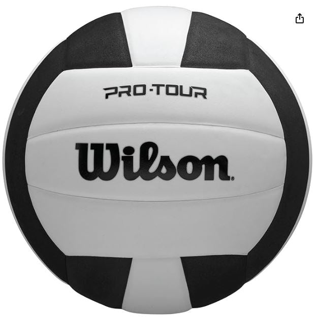 Wilson Pro Tour volleyball with black and white pattern on a white background