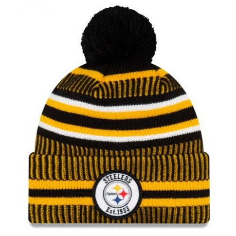 New Era NFL Pittsburgh Steelers Sideline Sport Knit Hat - Black/Yellow
