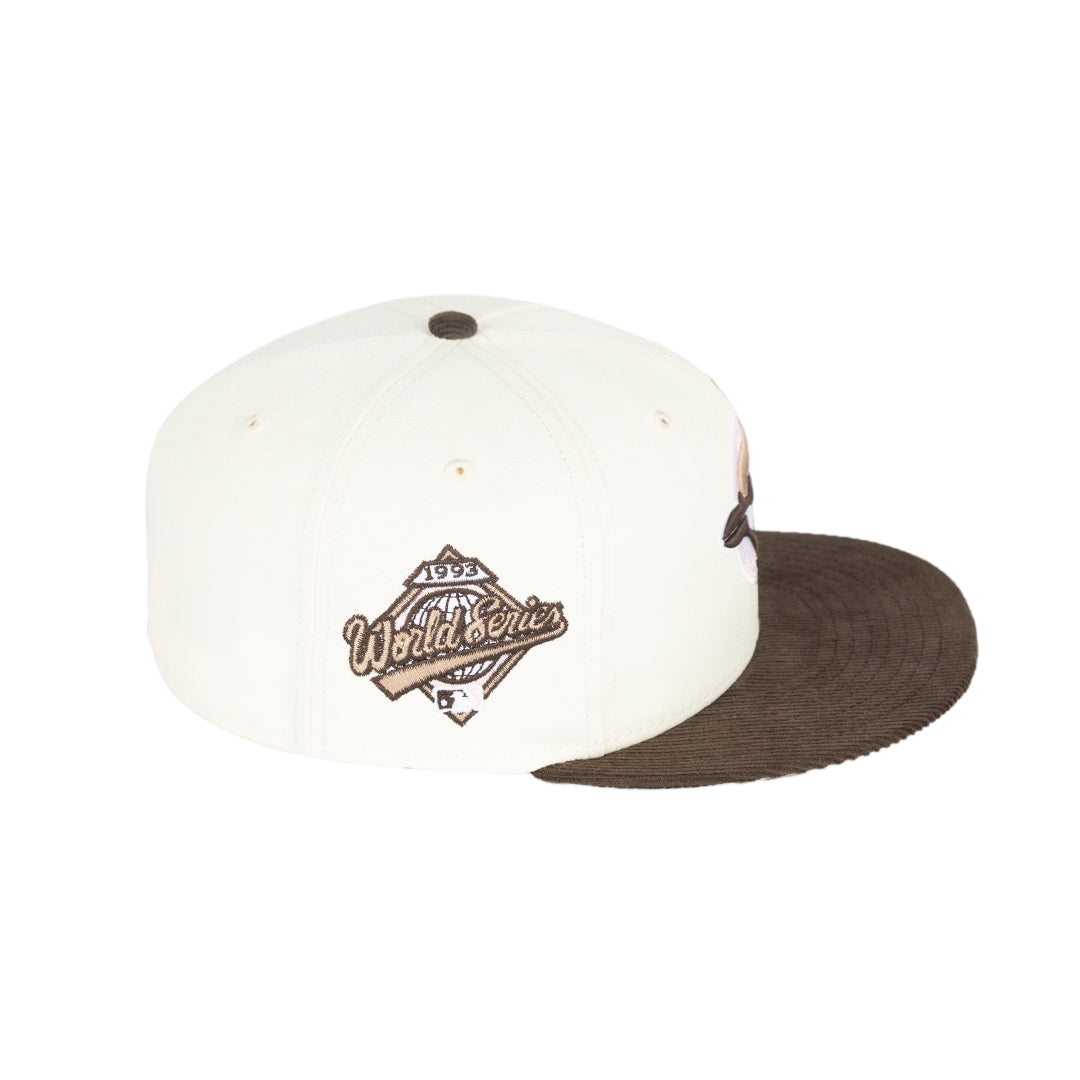 New Era 59FIFTY MLB Toronto Blue Jays 1993 World Series Fitted Hat - Chrome Walnut/Pink