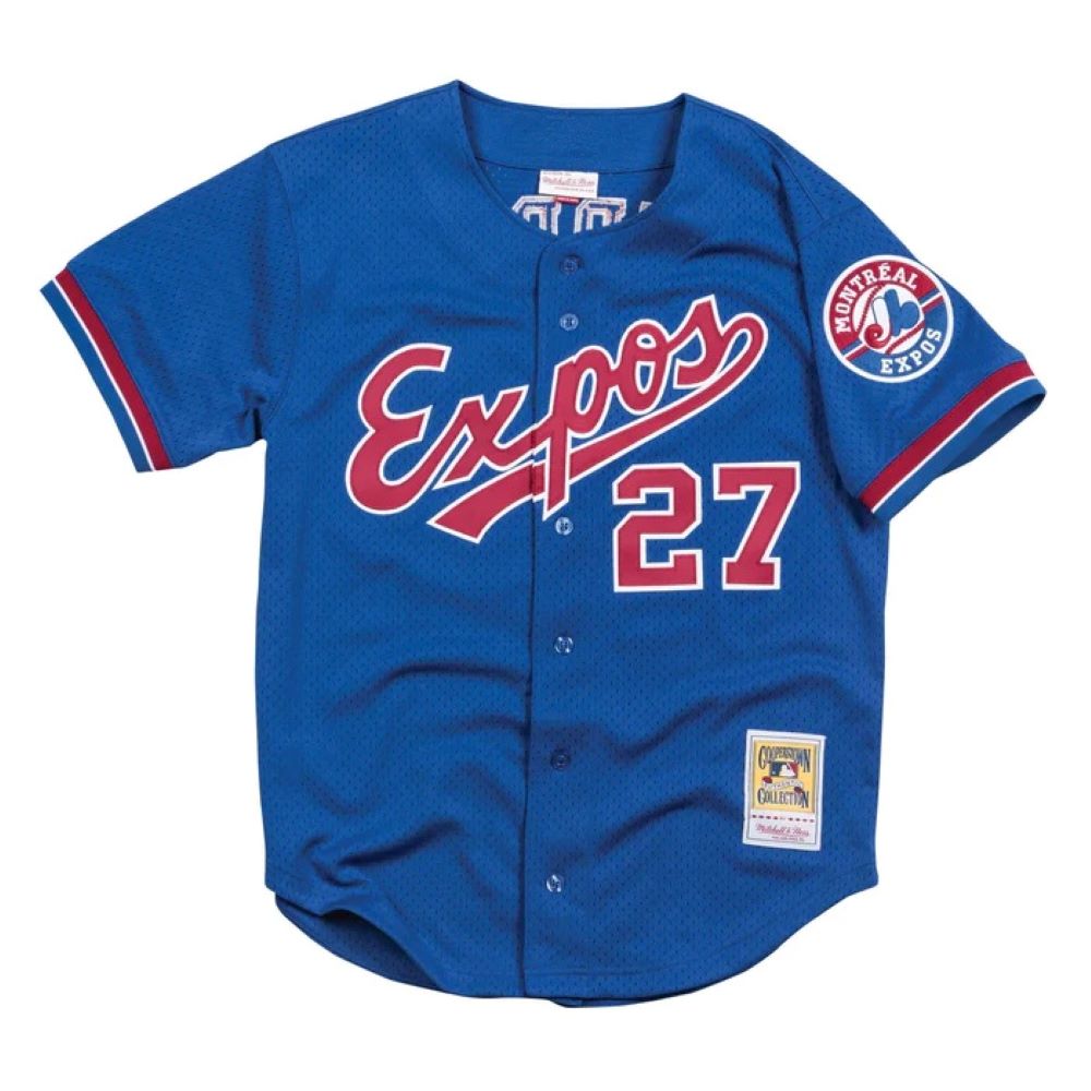 Mitchell & Ness Men's MLB Montreal Expos Vladimir Guerrero #27 Authentic 2002 Cooperstown Batting Practice Button-Up Jersey