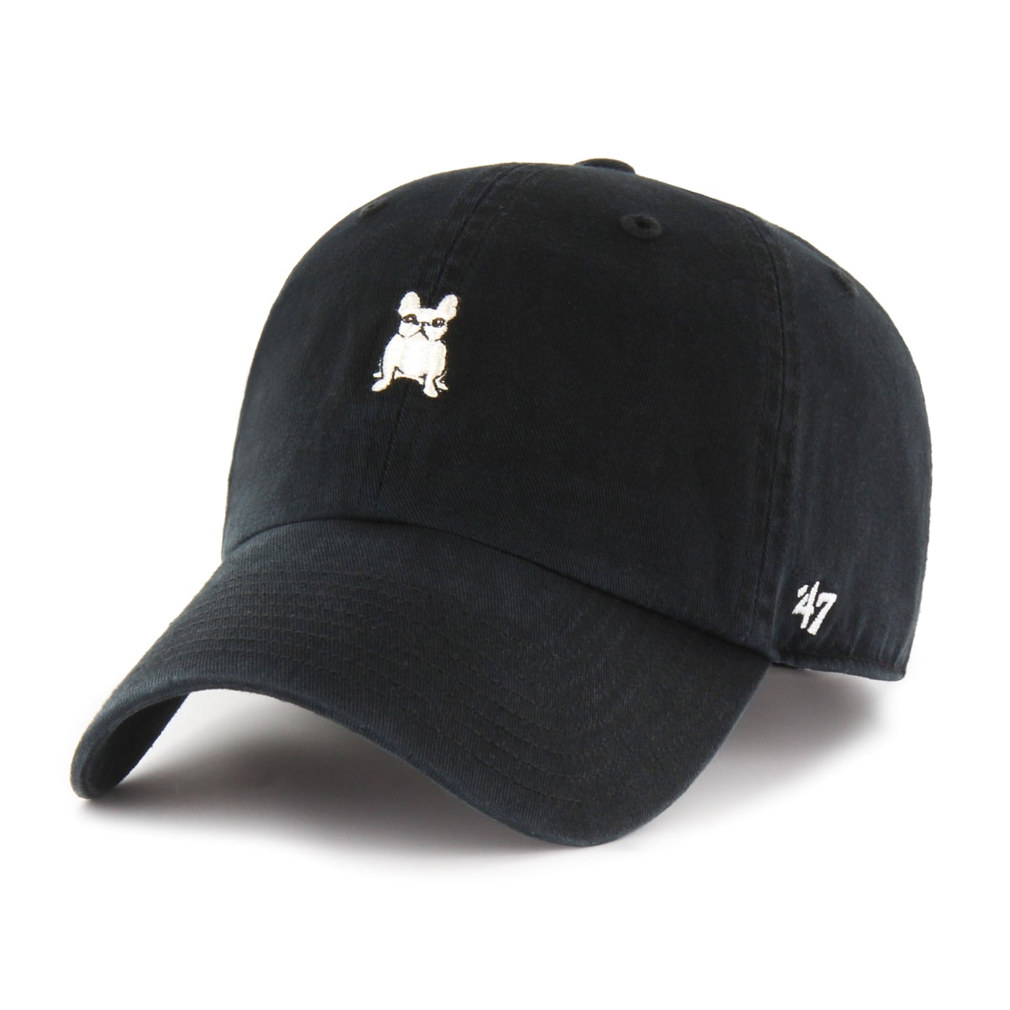 '47 French Bulldog Base Runner Icon Adjustable Clean Up Hat - Black