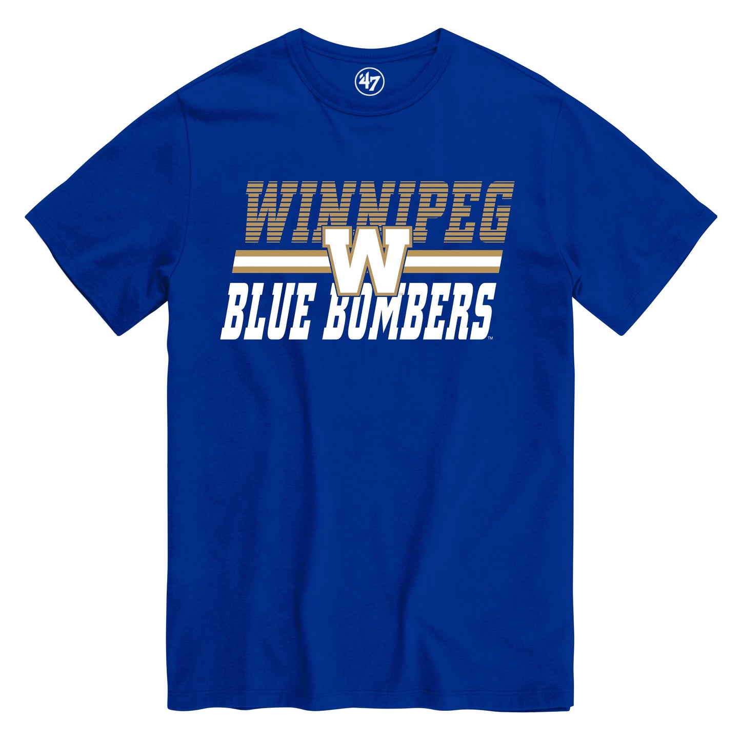 '47 Men's CFL Winnipeg Blue Bombers Run Thru Tee - Blue