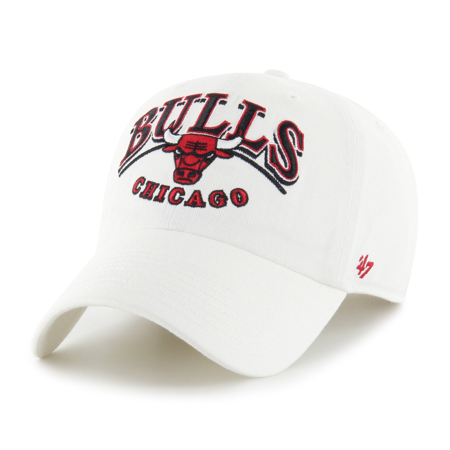 '47 NBA Chicago Bulls Stark Clean Up Adjustable Hat - White