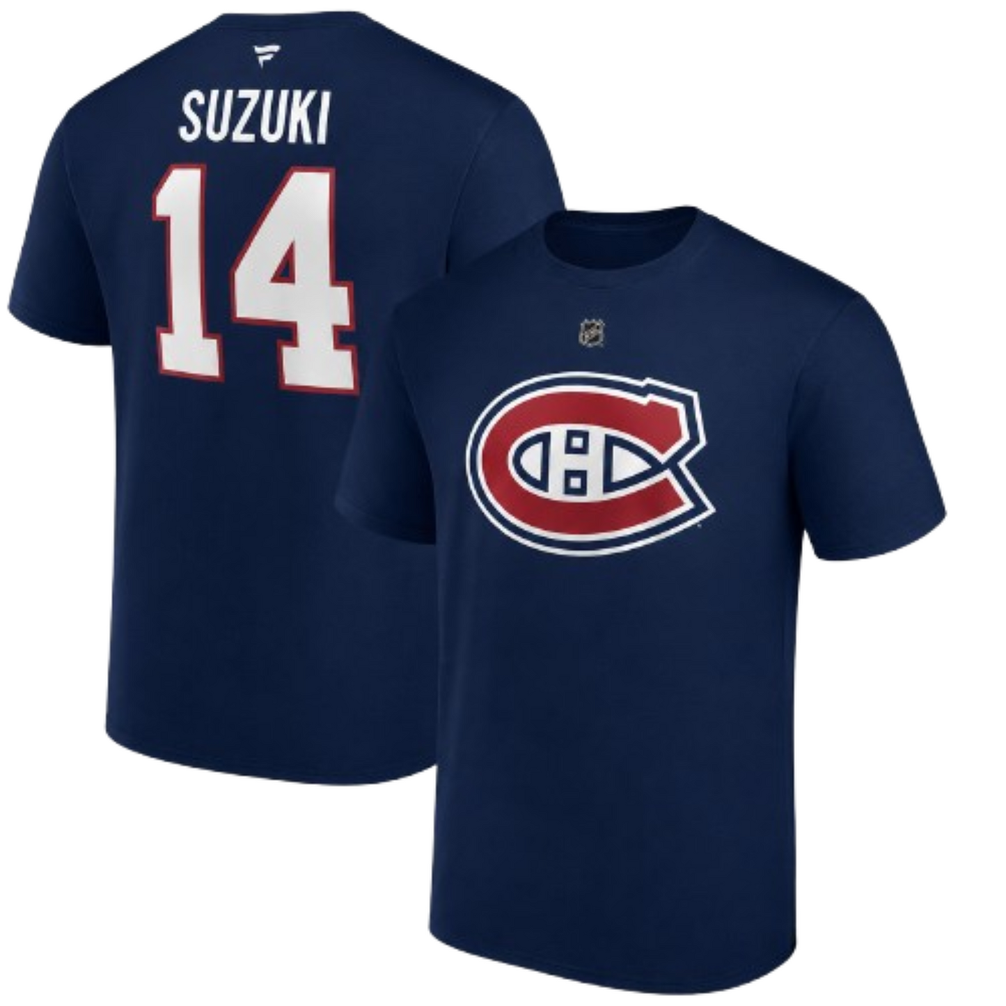Fanatics Mens NHL Montreal Canadiens Nick Suzuki #14 Authentic Stack Name and Number T-Shirts