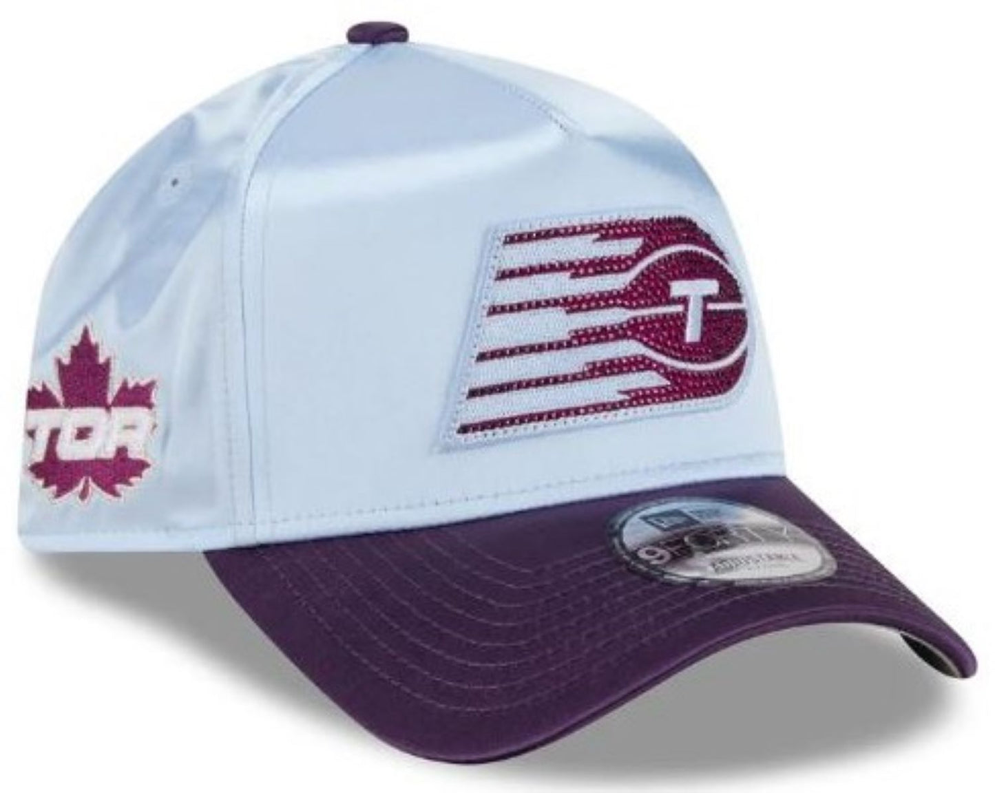 New Era 9FORTY A-Frame WNBA Toronto Tempo 2026 Draft Satin Adjustable Snapback - White/Purple