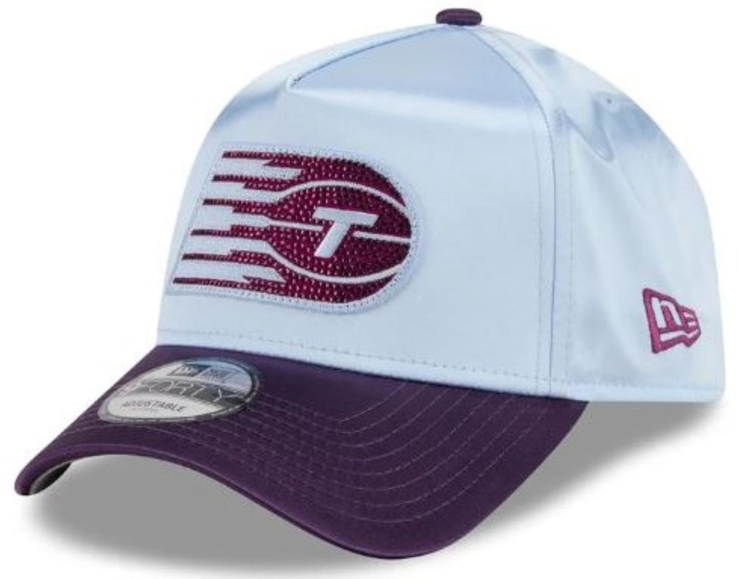 New Era 9FORTY A-Frame WNBA Toronto Tempo 2026 Draft Satin Adjustable Snapback - White/Purple