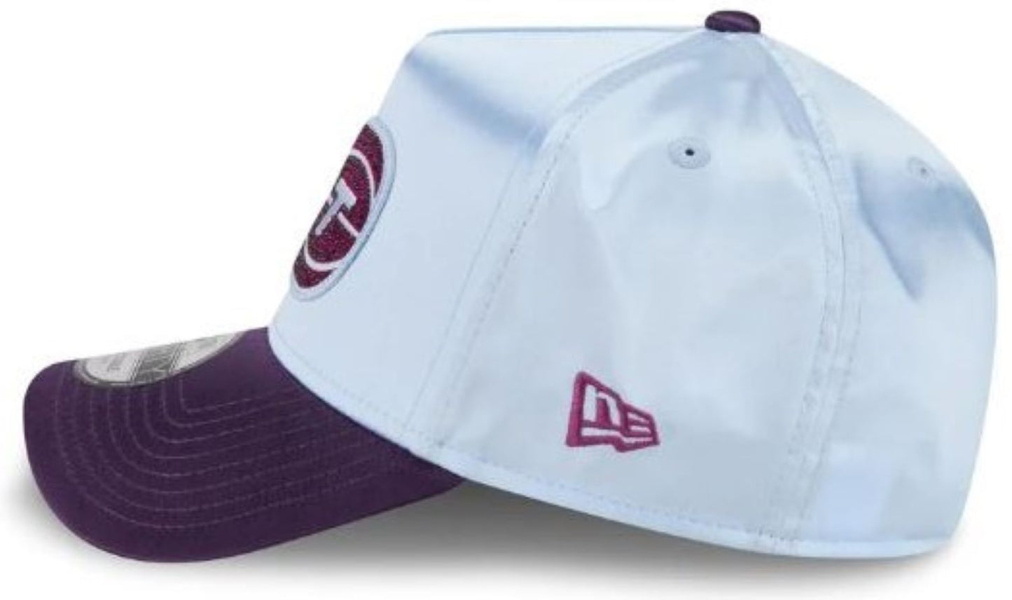New Era 9FORTY A-Frame WNBA Toronto Tempo 2026 Draft Satin Adjustable Snapback - White/Purple