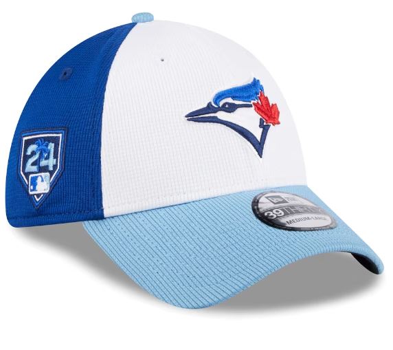 Men's New Era MLB Toronto Blue Jays White/Powder Blue 2024 Spring Training 39THIRTY Flex Hat