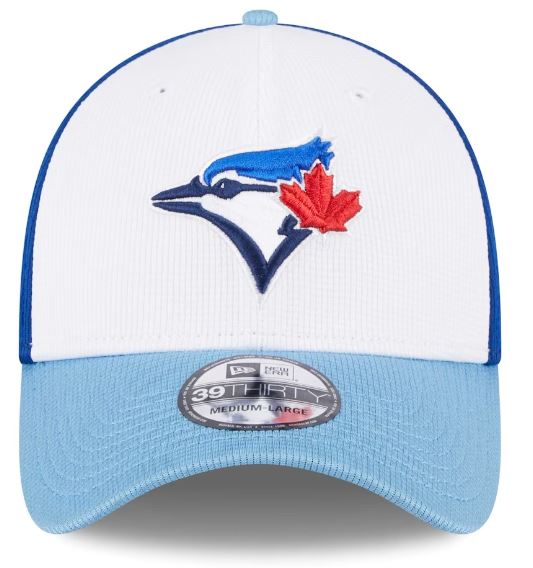 Men's New Era MLB Toronto Blue Jays White/Powder Blue 2024 Spring Training 39THIRTY Flex Hat