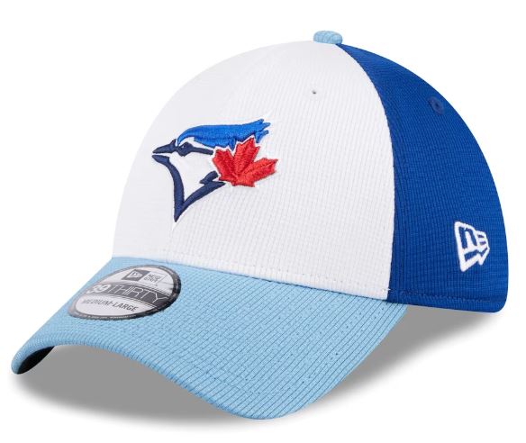 Men's New Era MLB Toronto Blue Jays White/Powder Blue 2024 Spring Training 39THIRTY Flex Hat