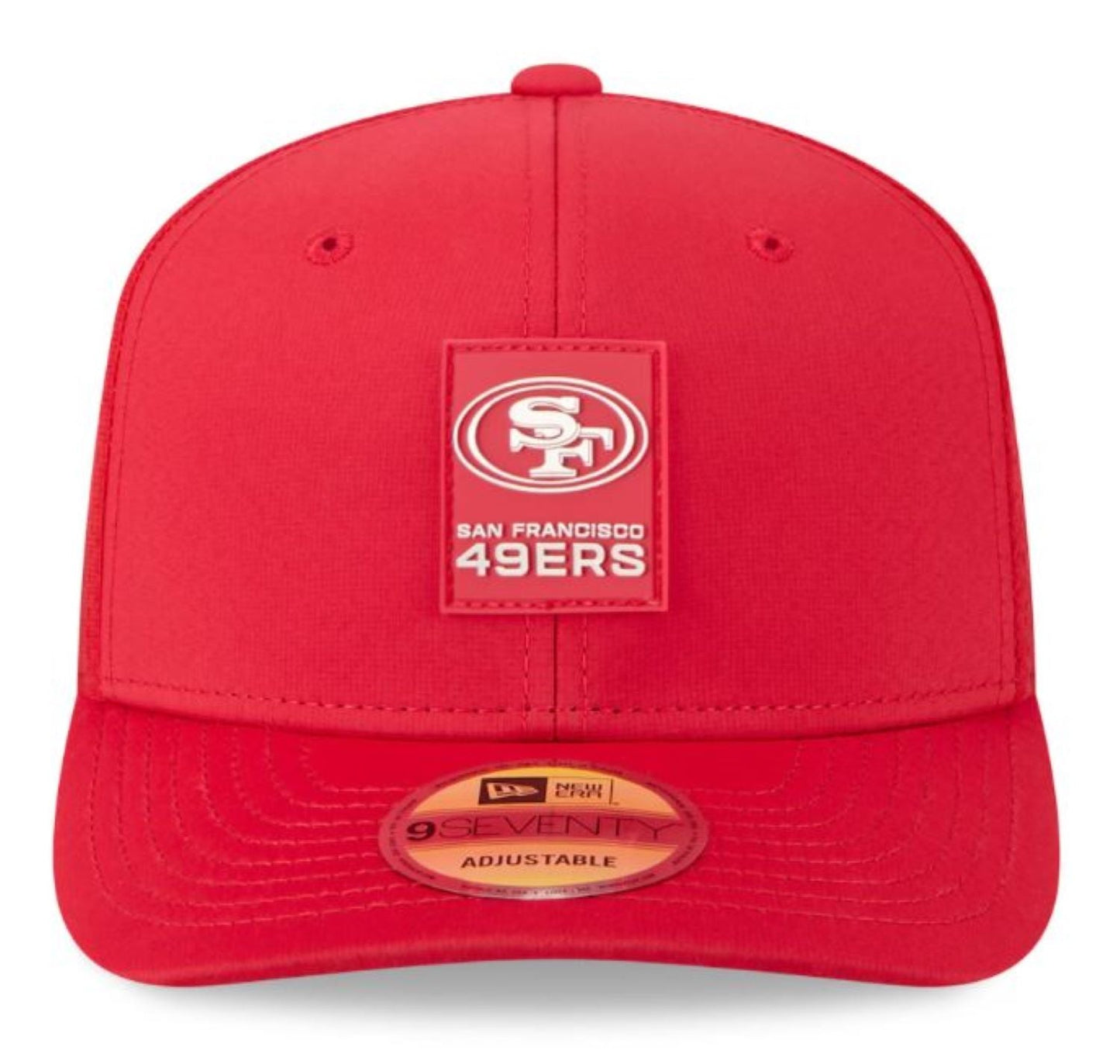 New Era NFL San Francisco 49ers 2025 Sideline 9SEVENTY Trucker Adjustable Hat - Red