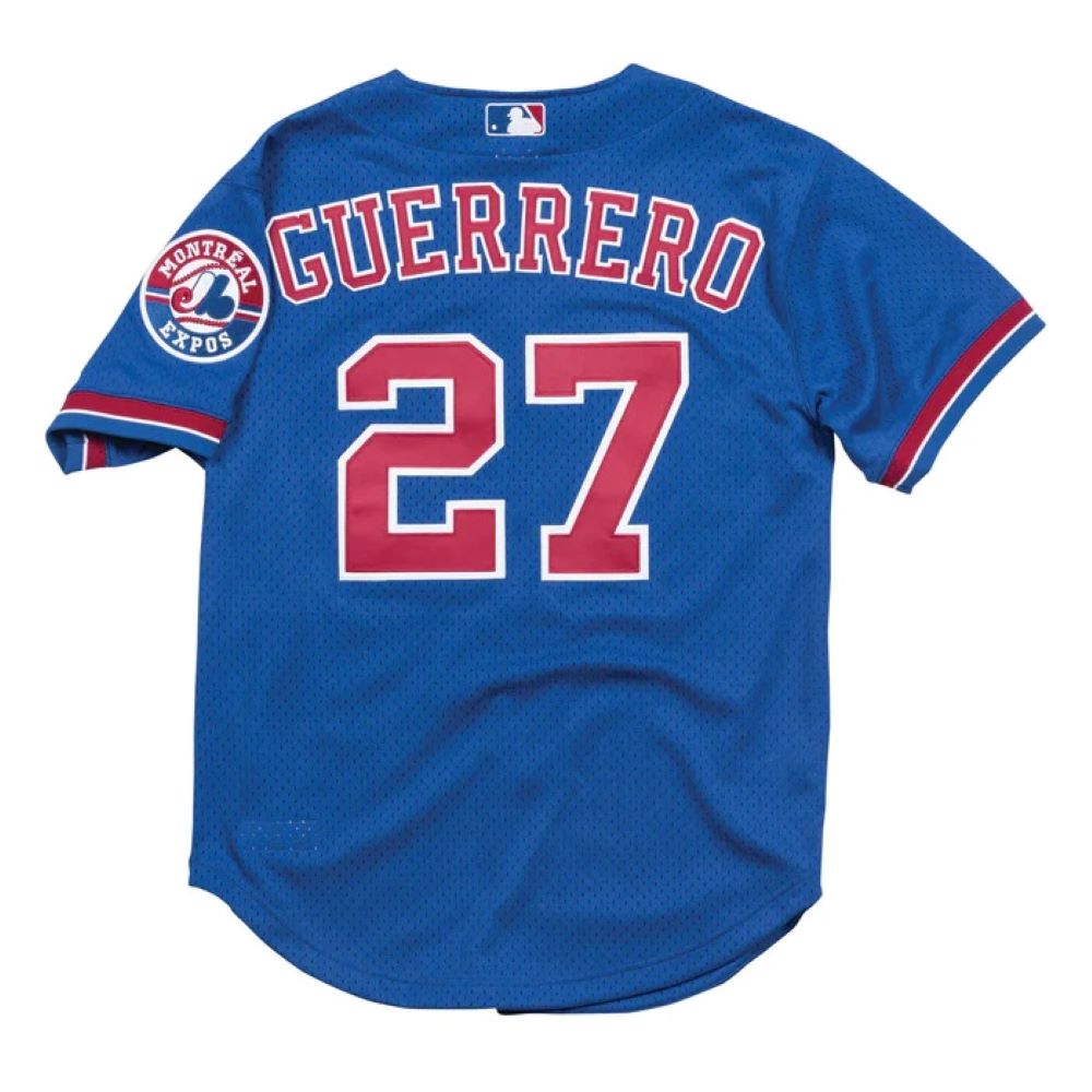 Mitchell & Ness Men's MLB Montreal Expos Vladimir Guerrero #27 Authentic 2002 Cooperstown Batting Practice Button-Up Jersey