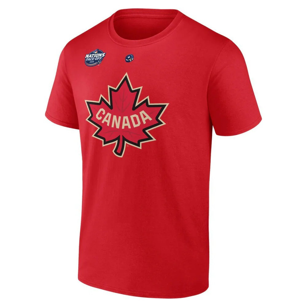 Fanatics Men's Sidney Crosby #87 Canada NHL 4 Nations Face-Off Authentic Stack Name & Number Tee - Red