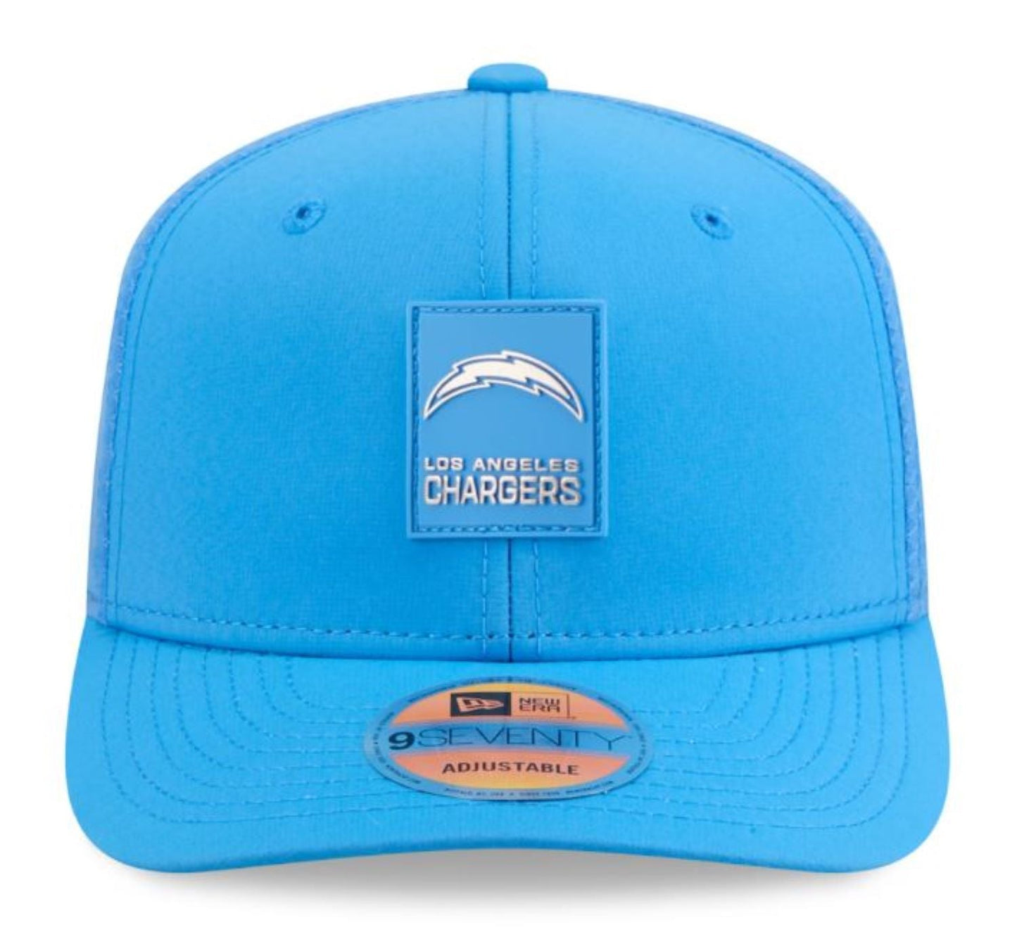 New Era NFL Los Angeles Chargers 2025 Sideline 9SEVENTY Trucker Adjustable Hat - Light Blue