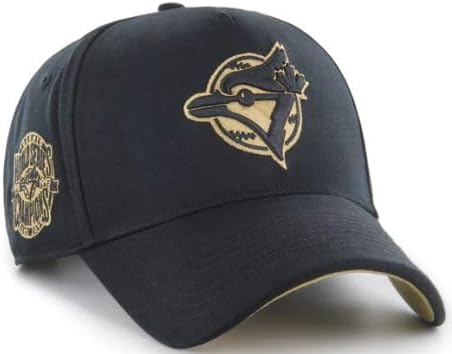 ‘47 Toronto Blue Jays Sure Shot MVP Hitch 1992-93 World Series Side Patch Snapback - Black and Gold
