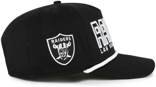 '47 NFL Las Vegas Raiders Byline Cord Hitch Adjustable Snapback Hat - Black